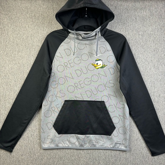 SOLD Oregon Ducks Nike Therma-Fit Black Gray Hoodie Hooded Sweatshirt Women’s XS - Picture 1 of 8